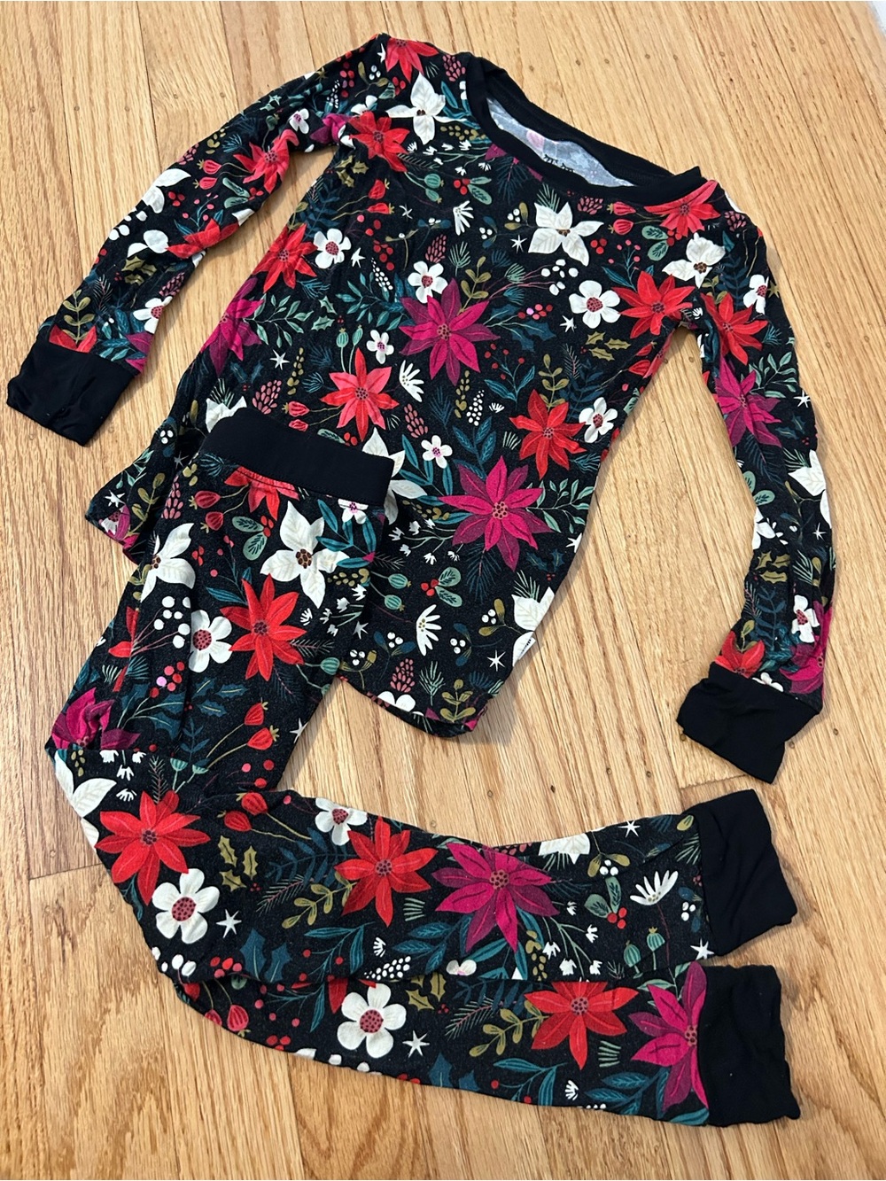Little Sleepies Poinsettia Pajama Set 3T